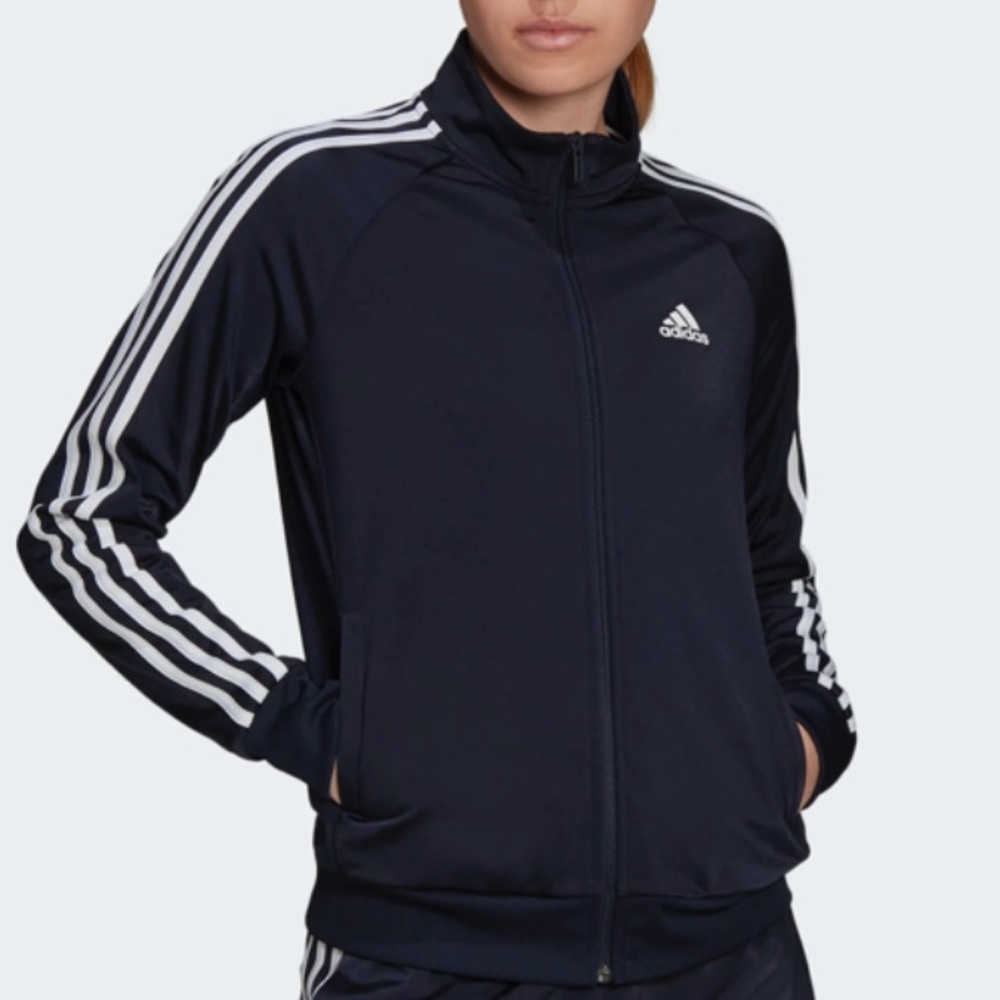 Adidas Tricot 3-Stripes Track Jacket in Legend Ink